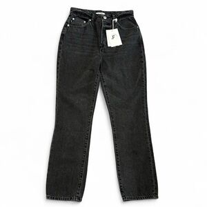 Lovers + Friends Faded Black Denim high rise straight jeans size 26 nwt